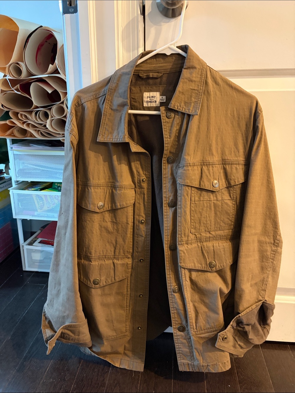 Flint and tinder, waxed rip stop jacket